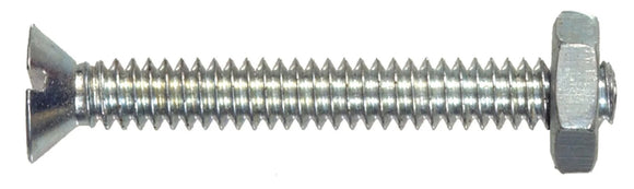 Hillman 7770 Zinc Flat Head Phillips Machine Screw #8-32 x 1/2 in. Count of 10