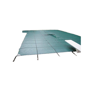 Hinspergers DGSAMD163258S 18' x 34' Green Solid Safety Cover for 16' x 32' Pool