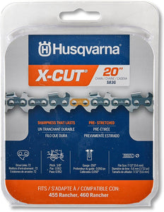 Husqvarna 529475072 20 in. Chainsaw Chain 72 Drive Links X-Cut S83G