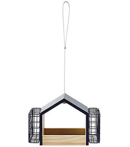 Royal Wing JX23014/1 Minimalist Blue Fly Thru Bird Feeder with Seed Cake Holders