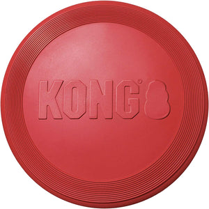 KONG 9" Flyer Frisbee Fetch Large Rubber Dog Toy, Red