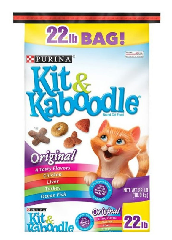 Kit & Kaboodle 1780014342 Original Adult Recipe Dry Cat Food, 22 lb. Bag