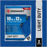 JobSmart KSB2PK1012 Indoors and Outdoors Blue Tarp 10 ft. x 12 ft. 2 Pack
