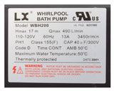 Lingxiao Pump WBH200 Pump Bath LX WBH 13.0A, 115v, 1.5" with Air Switch