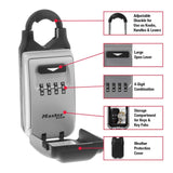Lock Box, Resettable Combination Dials, Adjustable Shackle