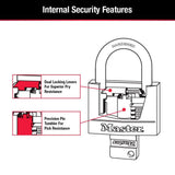 Lock with Key, 1-9/16 in. Wide, 1-1/2 in. Shackle, 2 Pack