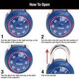 Dial Number Combination Locker Lock, Assorted Colors, 2 Pack