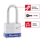 Outdoor Padlock with Key, 1-9/16 in. Wide, 1-1/2 in. Shackle