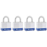 Outdoor Padlock with Key, 1-9/16 in. Wide, 4 Pack