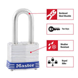 Outdoor Padlock with Key, 1-9/16 in. Wide, 1-1/2 in. Shackle, 3 Pack