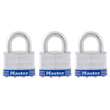 Outdoor Padlock with Key, 1-9/16 in. Wide, 3 Pack