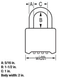 Outdoor Combination Lock, 1-1/2 in. Shackle, Resettable