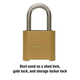 Outdoor Combination Lock, 1-1/2 in. Shackle, Resettable
