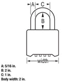 Outdoor Combination Lock, 2 in. Shackle, Resettable