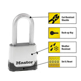 Heavy Duty Outdoor Combination Lock, Resettable, 2 in. Shackle