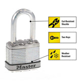 Heavy Duty Outdoor Padlock with Key, 1-3/4 in. Wide, 1-1/2 in. Shackle