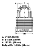 Heavy Duty Outdoor Padlock with Key, 1-3/4 in. Wide, 2-1/2 in. Shackle