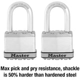 Heavy Duty Outdoor Padlock with Key, 2 in. Wide, 1-1/2 in. Shackle, 2 Pack