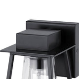 Raineville 1-Light 9 in. Matte Black Outdoor Wall Lantern with Clear Glass