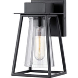 Raineville 1-Light 9 in. Matte Black Outdoor Wall Lantern with Clear Glass
