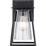 Raineville 1-Light 9 in. Matte Black Outdoor Wall Lantern with Clear Glass