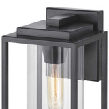 Macstreet 12 in. 1-Light Matte Black Modern Outdoor Wall Lantern with Clear Glass