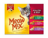 Meow Mix 2927450236 Poultry and Beef 24 Cups Variety Pack 2.75 oz. Wet Cat Food