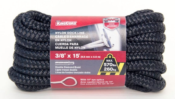 Mibro 458901BGTS Nylon Double Diamond Braid Marine Dock Line - 3/8in x 15ft