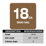 M18 FUEL 18-Volt Lithium-Ion Brushless Cordless Gen II 18-Gauge Brad Nailer (Tool-Only)