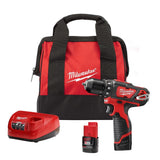 M12 12-Volt Lithium-Ion Cordless 3/8 in. Drill/Driver Kit with Two 1.5 Ah Batteries, Charger and Tool Bag