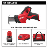 M12 12-Volt Lithium-Ion HACKZALL Cordless Reciprocating Saw Kit with One 1.5Ah Batteries, Charger and Tool Bag