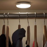 Indoor Battery Powered Motion Activated 30 Lumen LED Puck Light, White (2-Pack)