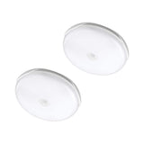 Indoor Battery Powered Motion Activated 30 Lumen LED Puck Light, White (2-Pack)