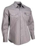 Wrangler MS721SL Men's Cowboy Cut Western Firm Finish Work Shirt XL Slate Gray