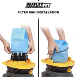 Replacement Bag Filters with Band for Select Husky, Stinger and Bucket Head Wet Dry Vacs (3-Pack)