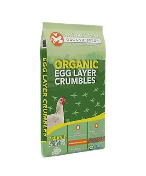 Nature's Best Organic 4BM0650C Poultry Egg Layer Crumbles, 16% Protein, 40 lbs.