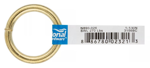National Hardware N890-026 1-1/4 in. Brass Plated Ring Connectors - 1 pc.