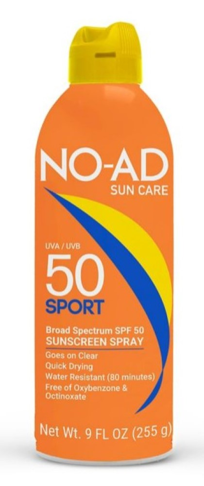 NO-AD Suncare NA610 NO-AD SPF 50 Sport Sunscreen Continuous Spray, 9 oz.