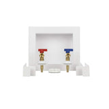 Quadtro 1/2 in. x 1/2 in. PEX Compatible Washing Machine Outlet Box with 1/4 Turn Valves