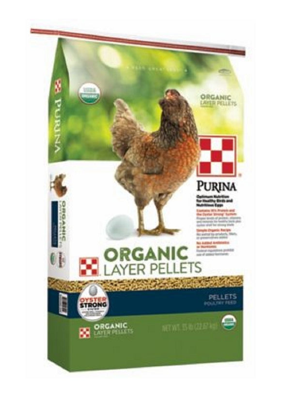 Purina 3003482-224 Organic Layer Hen 35 Pounds Bag Pelleted Adult Poultry Feed