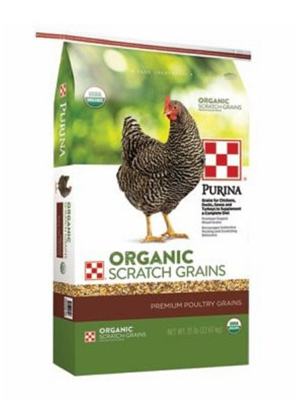 Purina 3003485-124 Organic Scratch Grains Chicken Poultry Feeds in 35 lbs. Pack