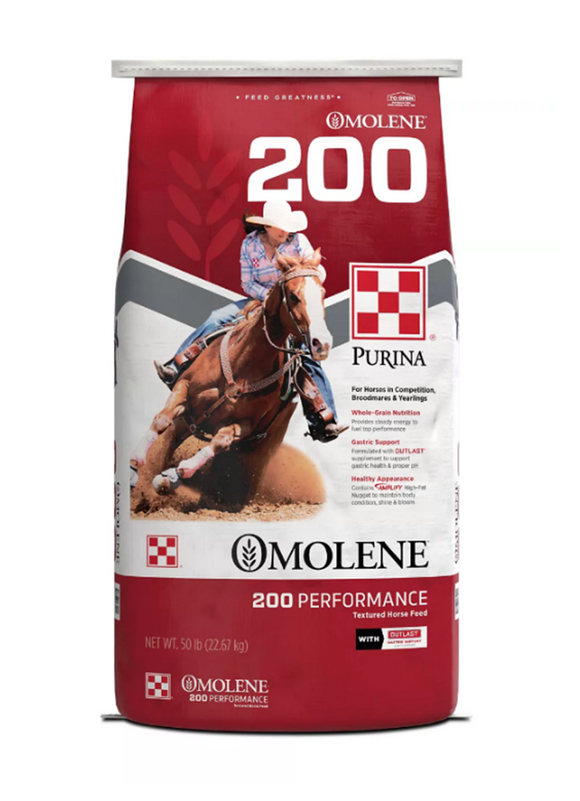 Purina 3006181-506 Omolene #200 Performance Horse Feed, 50 lb. Bag