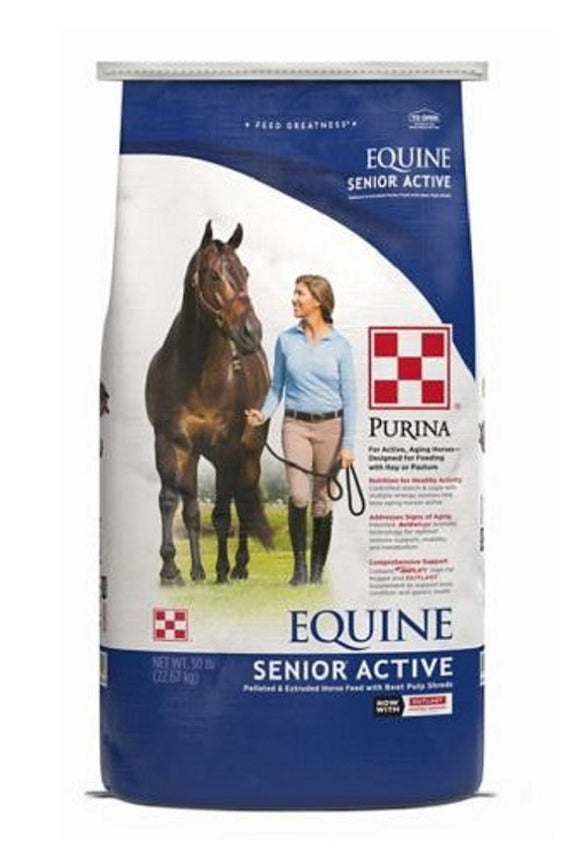 Purina 3006849-506 Animal Supplies 50 lbs. Pack Equine Active Senior Horse Feed