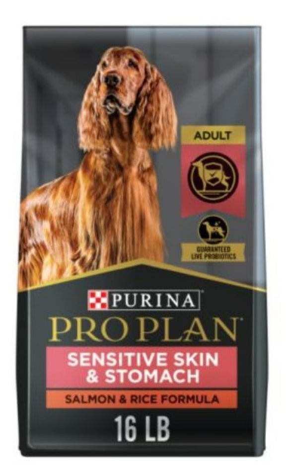 Purina Pro Plan Adult Sensitive Skin and Stomach Salmon and Rice Dog Food 16 lb.