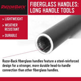 Razor-Back 2594400 Super Socket Round Point Shovel and Fiberglass Long Handle