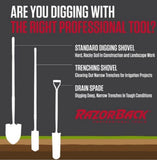 Razor-Back 47604 Drain Spade Shovel with Fiberglass Handle and Cushion D-Grip