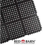 Redbarn Heavy Duty, Rubber, Anti-Fatigue, Interlocking Stall Mat-3 ft.x 3 ft.