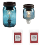 Red Shed SH-002-10DT Blue Jar Wax Warmer Set