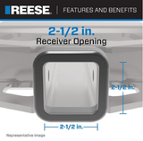 Reese Towpower 7028733 Towing Receiver Reducer Adapter/Class V/From 2-1/2" to 2"