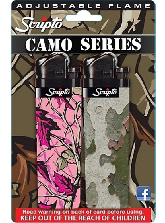 Scripto BWM13L-2/72CAM Camo Pocket Lighters, 2-Pack